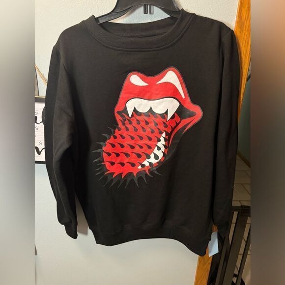 Rolling Stones Spiked Tongue Crewneck Sweatshirt Women's Size S NWT - Picture 4 of 8